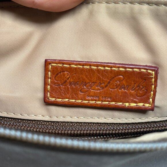 Vintage Dooney & Bourke Grey Nylon Crossbody Bag Leather Trim - Picture 14 of 17